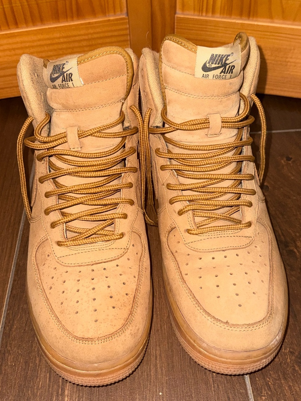 Nike Air Force 1 Mid Men's Suede Sneakers in Wheat Tan